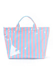 Striped Tote Bag with Glossy Finish