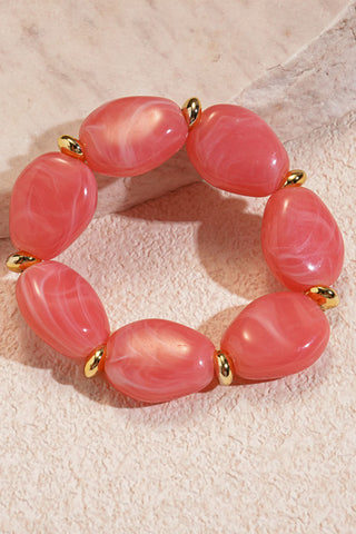 Chunky Oval Beaded Statement Bracelet