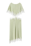 Lace-Trim Asymmetric Casual Dress