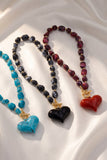 Heart Pendant Beaded Necklace