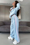 Velvet Striped Zip-Up Activewear Set