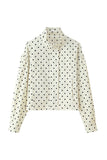 Polka Dot Mock Neck Crop Jacket