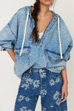 Long Sleeve Drawstring Zip Hoodie