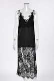 Lace Overlay Casual Dress
