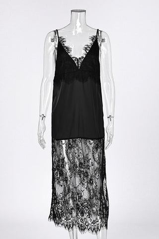 Lace Overlay Casual Dress