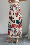 Tie-Waist Floral Print Maxi Skirt