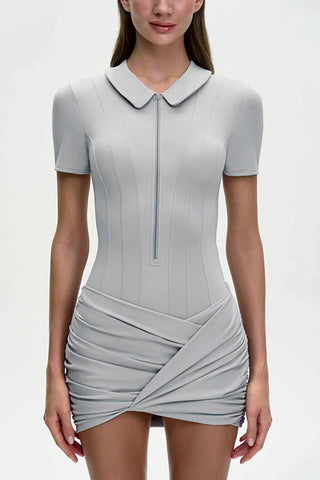 Collared Zip-Front Romper