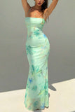 Floral Tie-Back Open Back Maxi Vacation Dress
