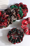 Plaid Snowflake Print Scrunchie