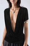 Deep-V Draped T-Shirt