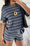 Striped Lounge Short Set