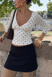 Polka Dot V-Neck Crop Top