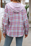 Plaid Hooded Button-Front Shirt