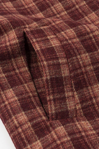 Plaid Mock Neck Button-Front Jacket