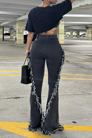 Fringe Side Bootcut Jeans