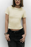 Short Sleeve Crew Neck Crop T-Shirt