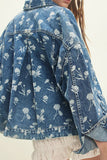 Floral Print Oversized Denim Jacket