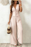 Lace-Up Sleeveless Wide-Leg Set