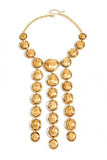 Hammered Metal Disc Layered Statement Necklace