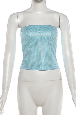 Sequin Strapless Crop Top
