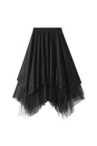 Floral Cutout Tulle Layered Midi Skirt