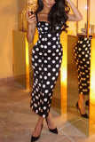 Polka Dot Bodycon Midi Dress