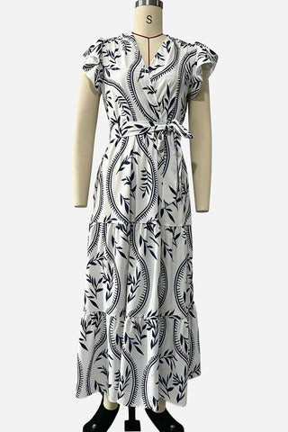 Casual Maxi Dress with Puffed Sleeves