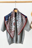 Paisley and Polka Dot Print Square Scarf
