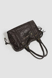 Studded Handle Zip Pocket Tote Bag