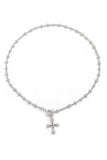 Floral Cross Pendant Y Necklace