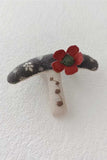 Floral Crochet Lace and Plaid Brooch