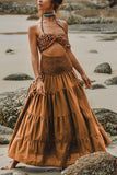 Smocked Waist Tiered Midi Skirt