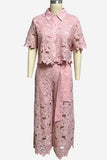 Floral Lace Pants Set