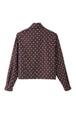 Polka Dot Mock Neck Crop Jacket