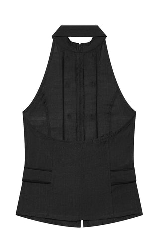 Zipper Front Double-Breasted Tank Top