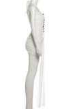 Pleated Beaded Halter Dress