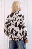 Cow Print Zip-Up Track Jacket