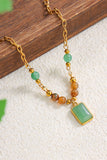 Natural Stone Pendant Chain Necklace