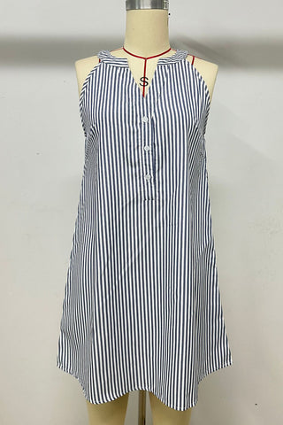 Striped Sleeveless Casual Dress