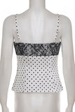 Lace-Trim Polka Dot Cami Top