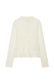 Textured Mock Neck Long Sleeve Blouse
