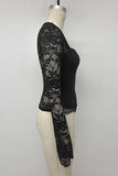 Lace Sleeve Square Neck Crop Blouse