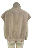 High-Collar Snap Button Fuzzy Vest