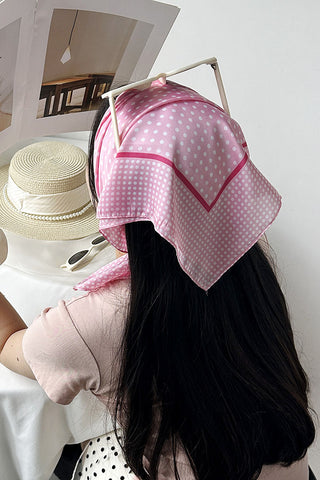 Polka Dot Square Scarf with Border