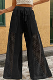 Drawstring Lace Panel Casual Pants