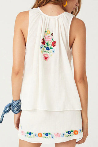 Floral Tie-Front Blouse