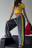 Striped Side Wide-Leg Sweatpants