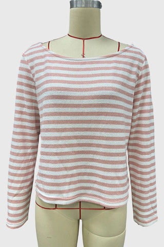Striped Off-Shoulder Knit Top