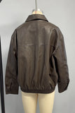 Zip-Up Collared Faux Leather Jacket