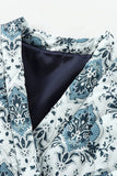 Paisley Print Puff Sleeve Open Front Kimono